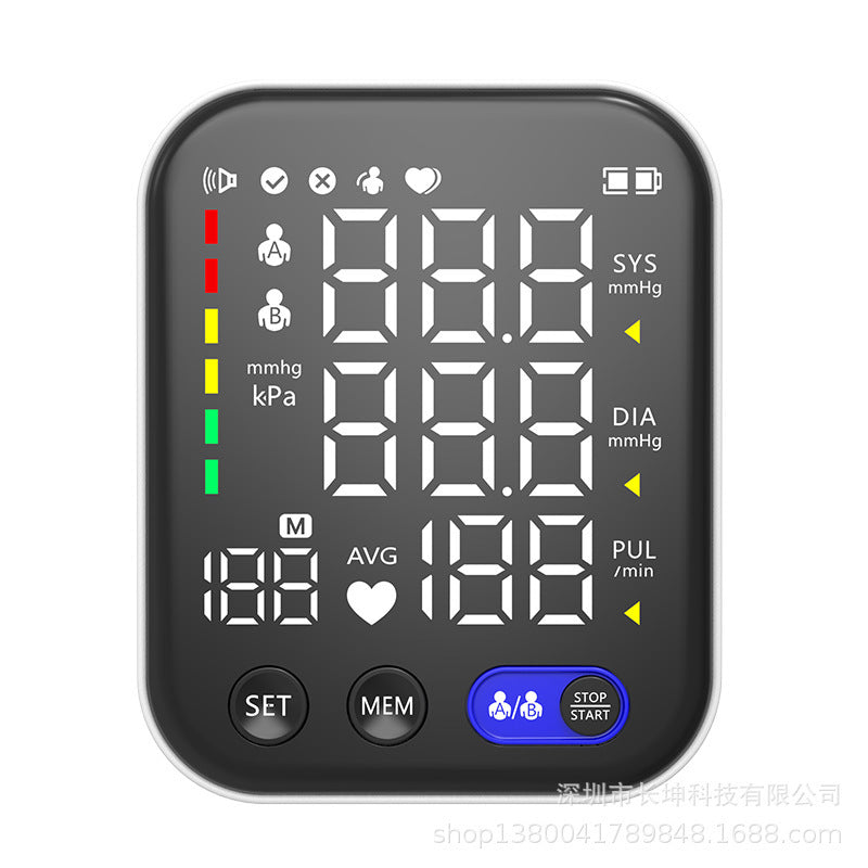 Electronic Blood Pressure Monitor Ultra Clear Large Screen Pulse Sphygmomanometer For Real-time Measurement Of Blood Pressure Health Device