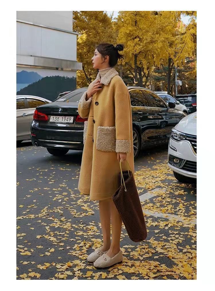 Women's Mid-length Thickened Faux Lamb Plush Coat