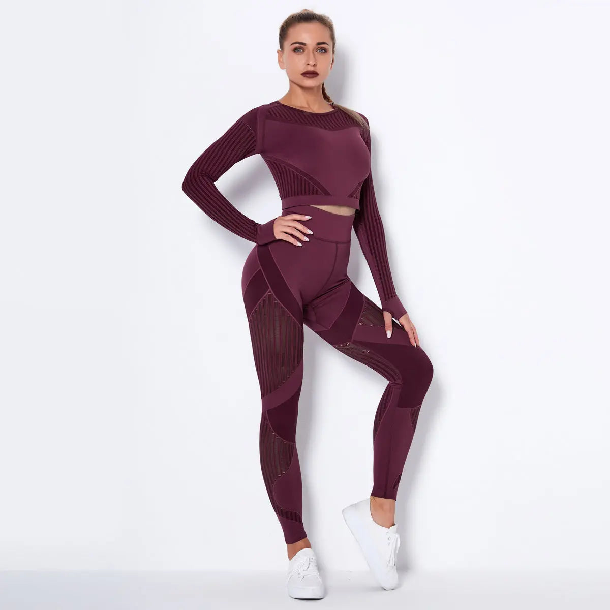 Seamless Knitted Absorbent Yoga Long-Sleeved Suit Yoga Wearsuit My Store