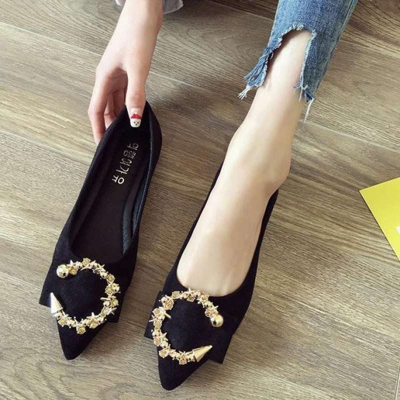Shallow Mouth Tip Flats For Women Soft Lazy A Pedal Shoes Flat Shoes Women Shoes Woman My Store