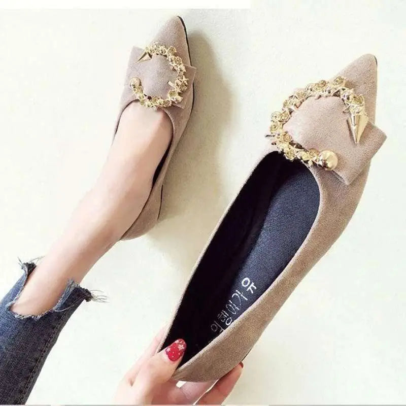 Shallow Mouth Tip Flats For Women Soft Lazy A Pedal Shoes Flat Shoes Women Shoes Woman My Store