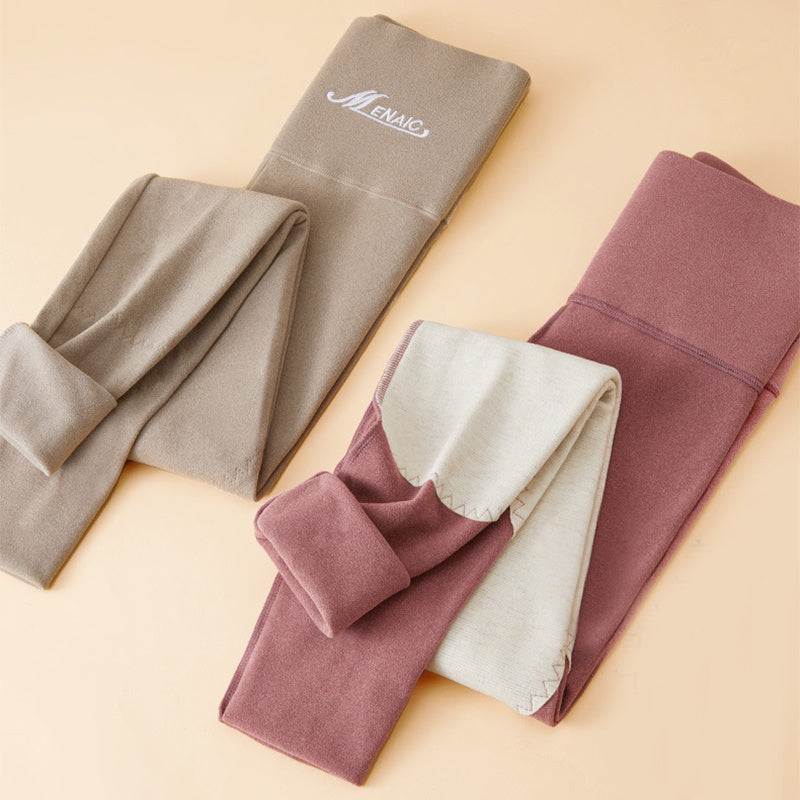 Winter High Waist Knee-pad Leggings Fashion Warm Double-sided Accessories
Frosted Pants Solid Slim Trousers Women Clothing