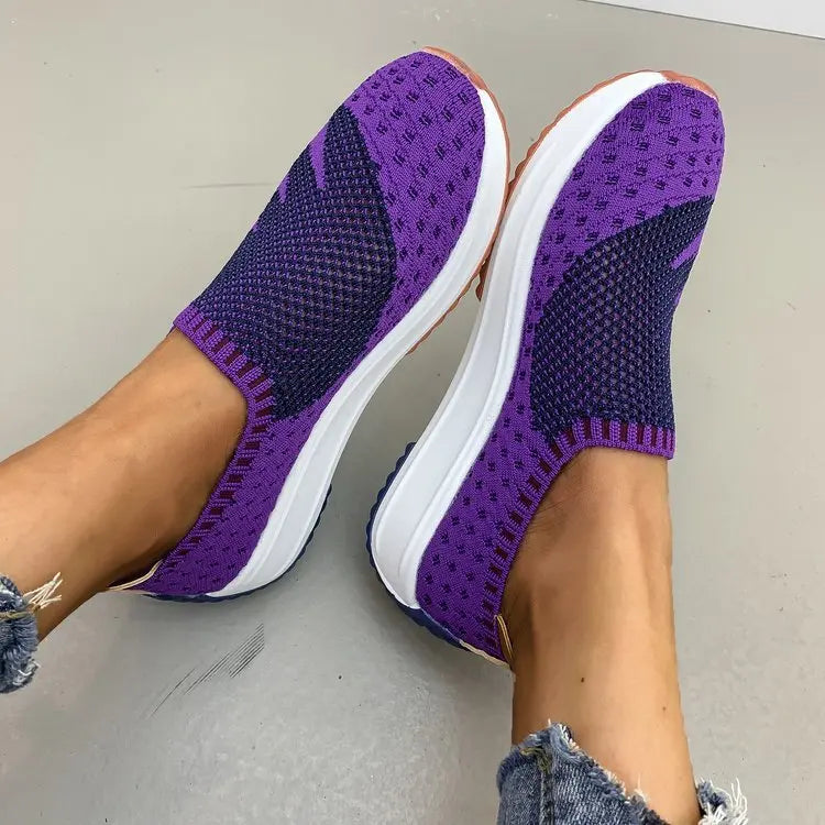 Flyknit Breathable Shoes Wedge Sneakers My Store