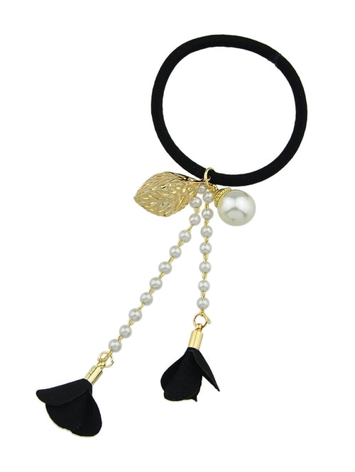 Hair Holder Accessories Pearl Long Chain Headwear Petal Elastic Hair