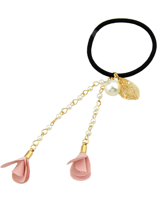 Hair Holder Accessories Pearl Long Chain Headwear Petal Elastic Hair