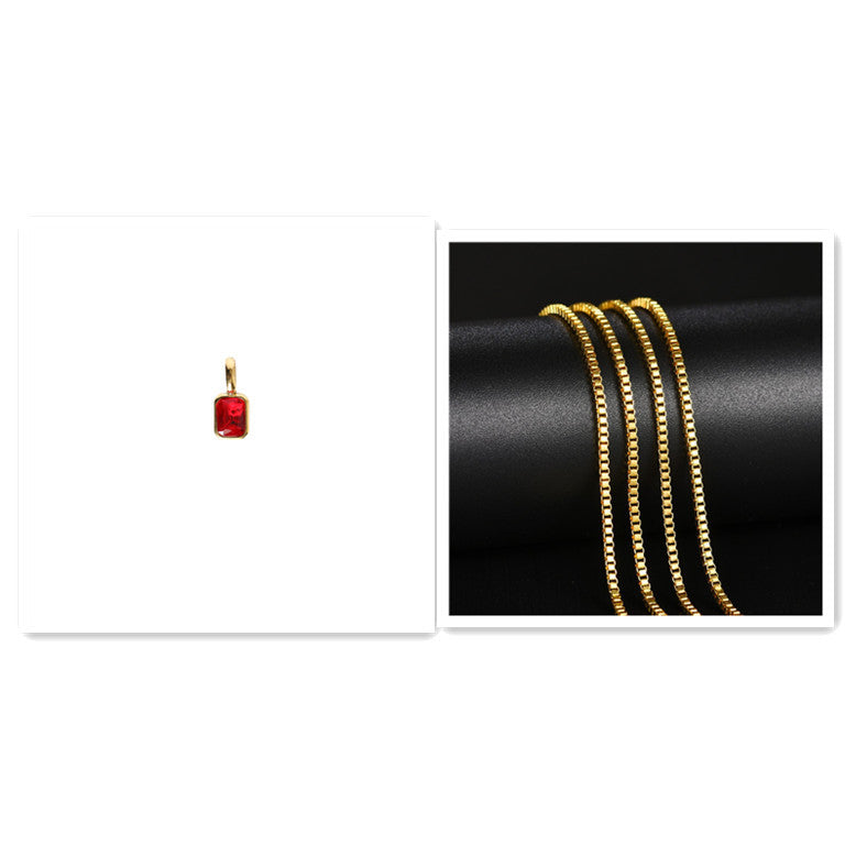 Titanium Steel Color 12 Birthstone Pendant Diy Accessories For Women