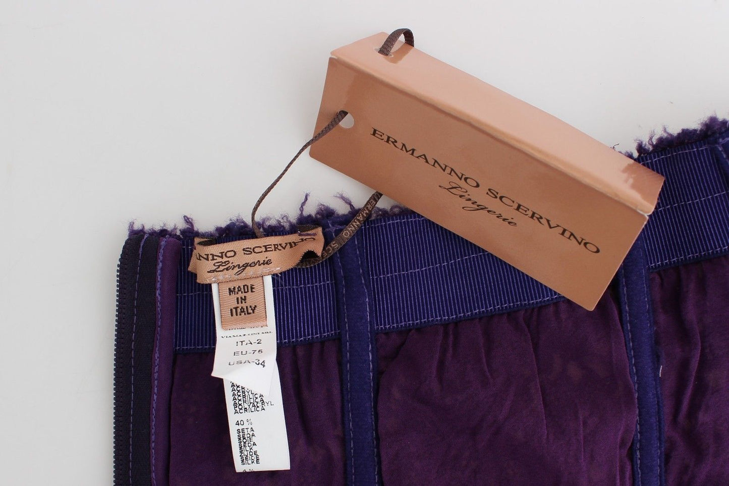 Ermanno Scervino Lingerie Purple Corset Bustier Top Floral Lace