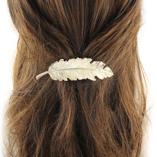Hair Accessories Gold Silver Feather Metal Hairgrips Hair Clips Hair