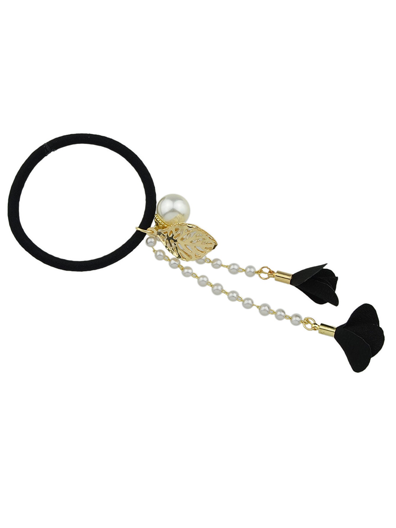 Hair Holder Accessories Pearl Long Chain Headwear Petal Elastic Hair