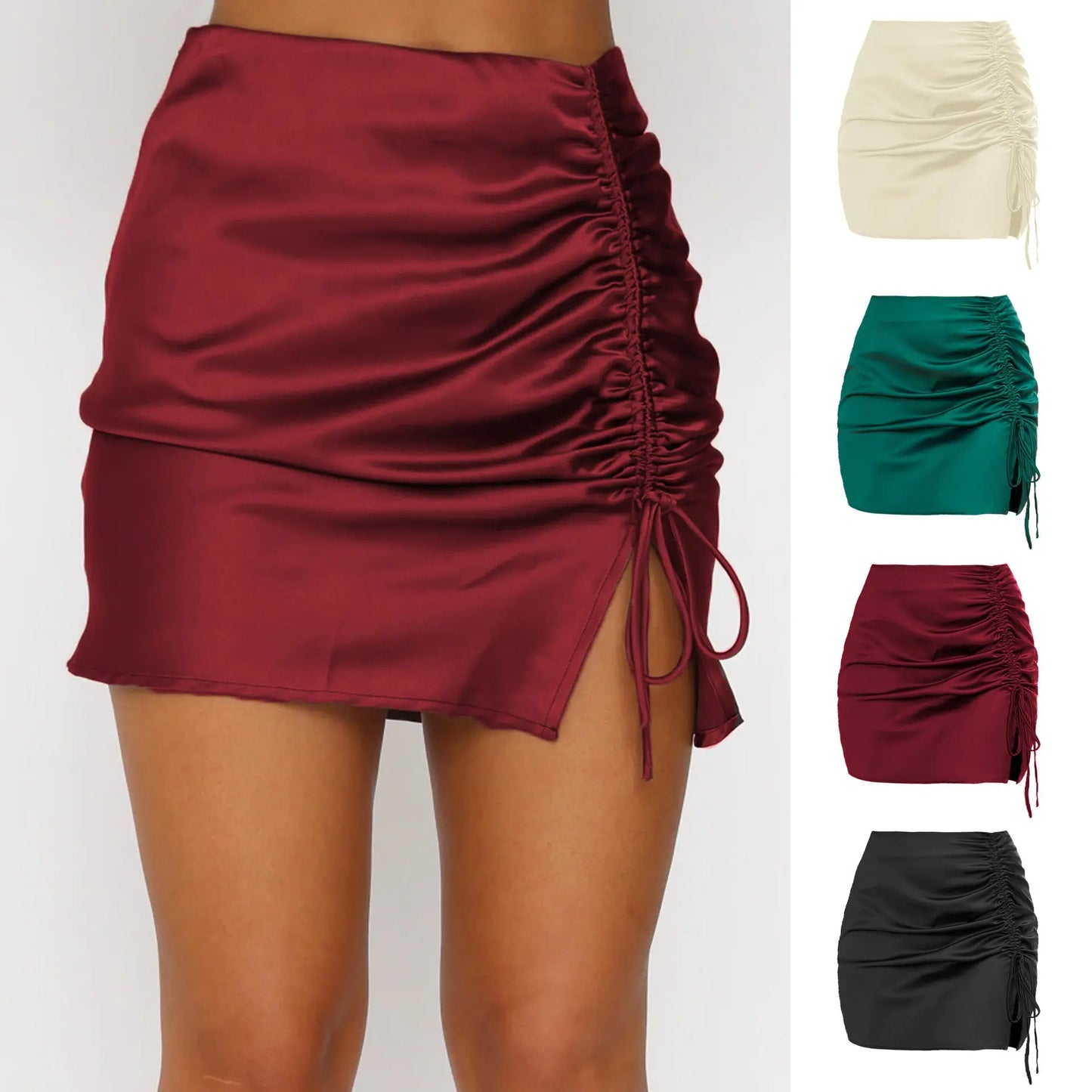 Pleating High Waist Zip Skirt For Women My Store