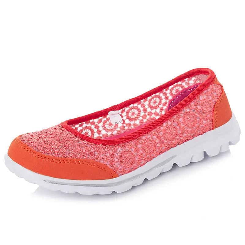 Plus size breathable beanie lace flats for women My Store