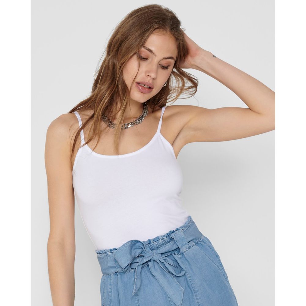 Only White Cotton Tank Top