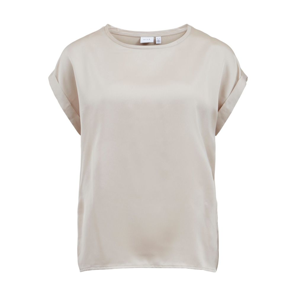 Vila Clothes Gold Cotton T-Shirt