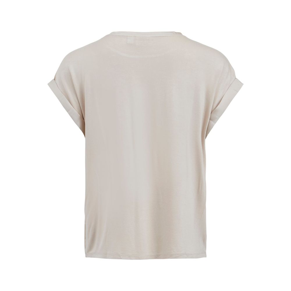 Vila Clothes Gold Cotton T-Shirt