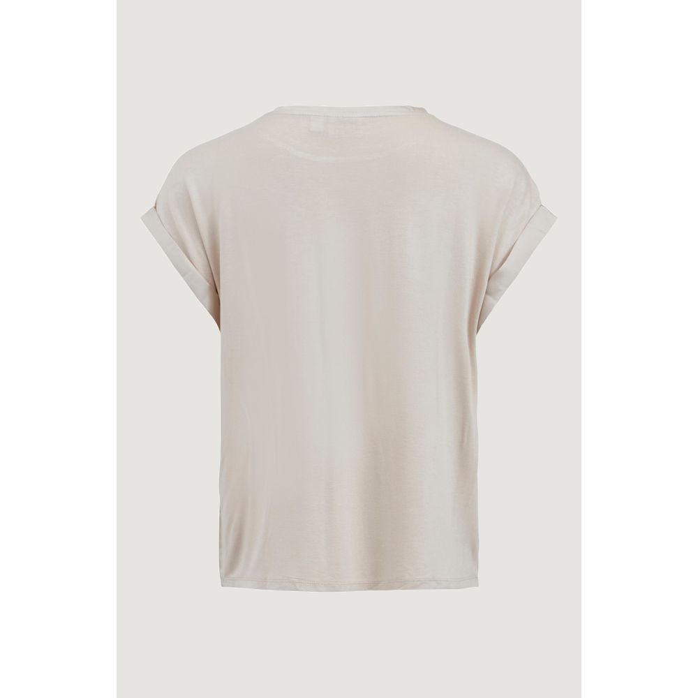 Vila Clothes Gold Cotton T-Shirt