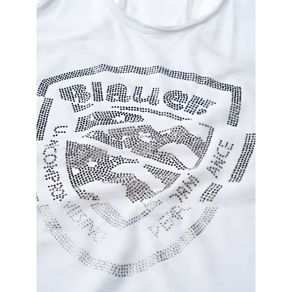 Blauer White Cotton Tank Top