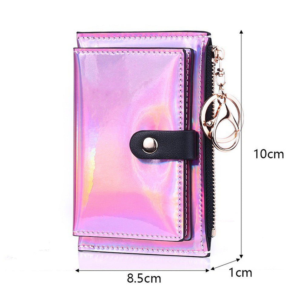 New Laser Shiny Zipper Wallet For Women