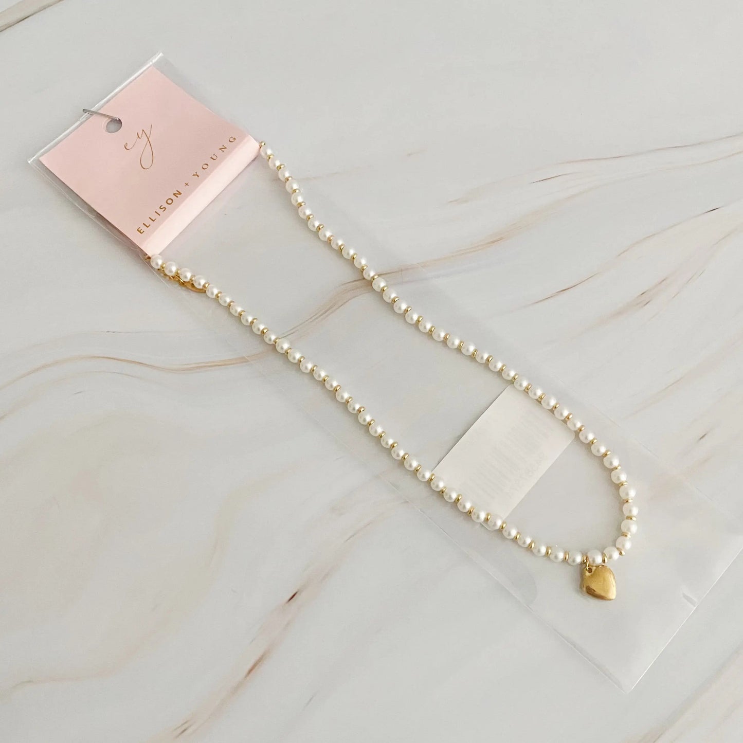 Pearl And Gold Bauble Heart Necklace Fuchsia Hercules