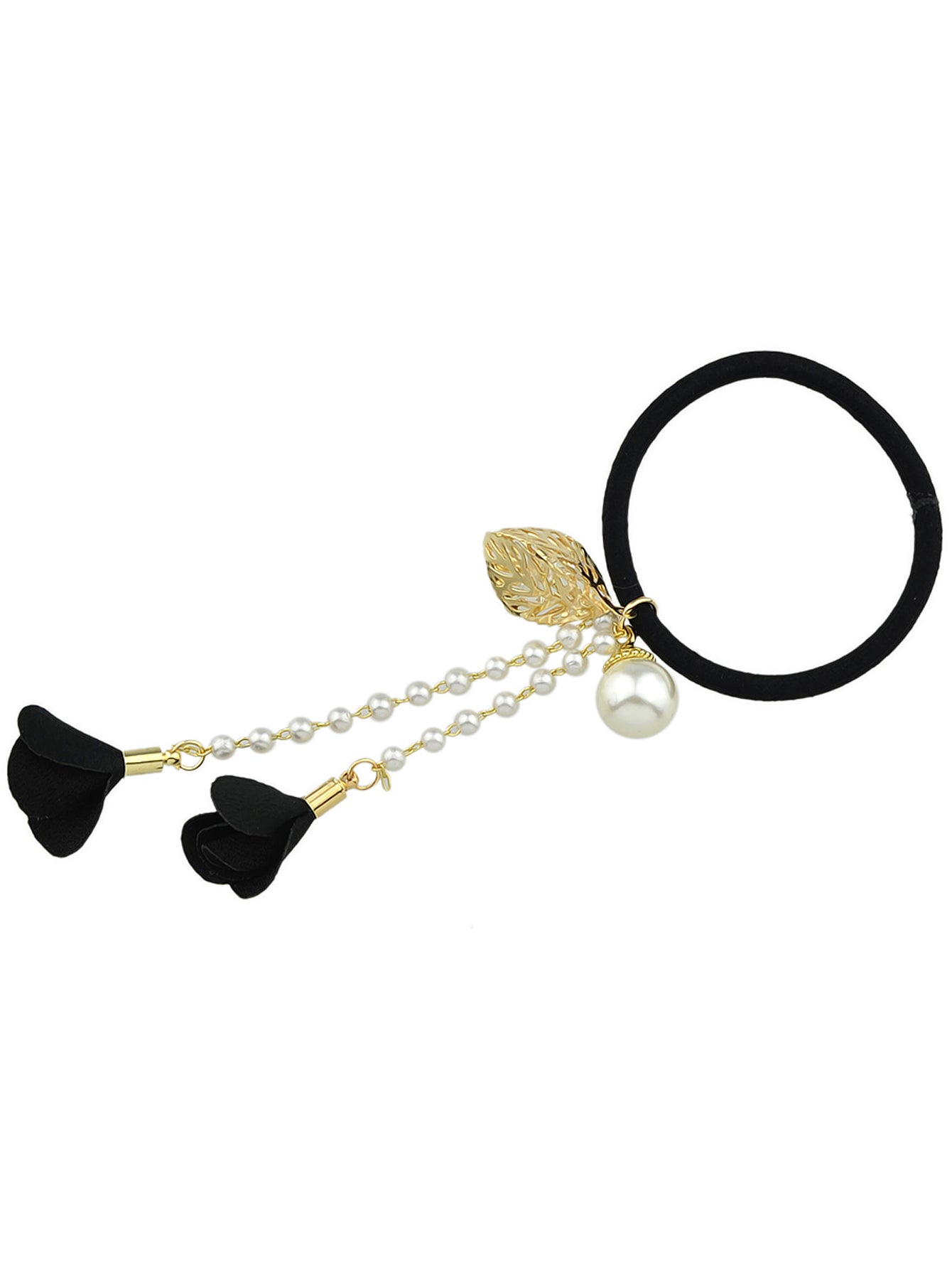 Hair Holder Accessories Pearl Long Chain Headwear Petal Elastic Hair