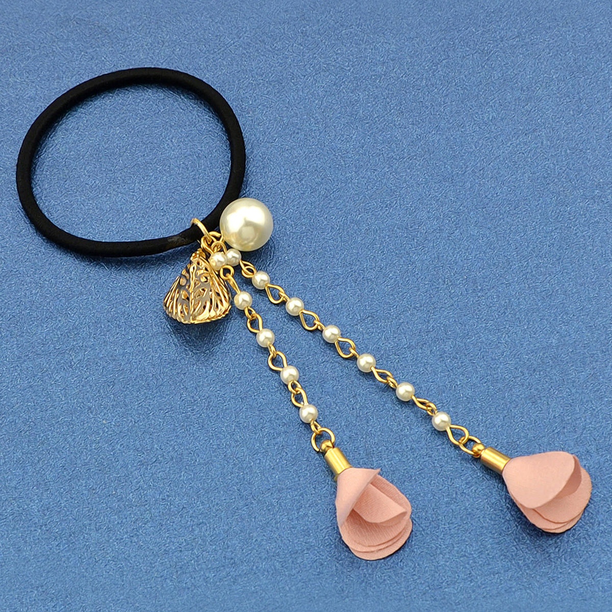 Hair Holder Accessories Pearl Long Chain Headwear Petal Elastic Hair