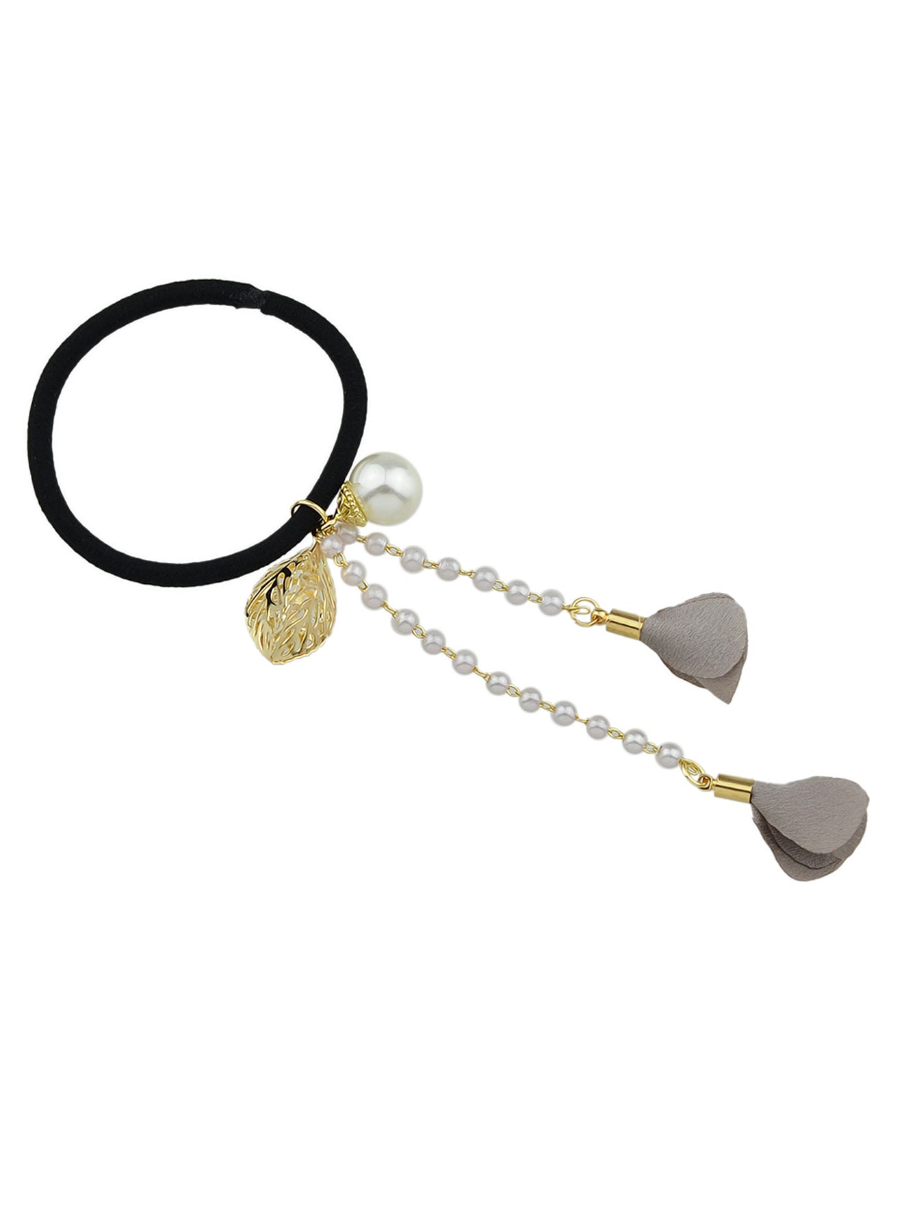 Hair Holder Accessories Pearl Long Chain Headwear Petal Elastic Hair