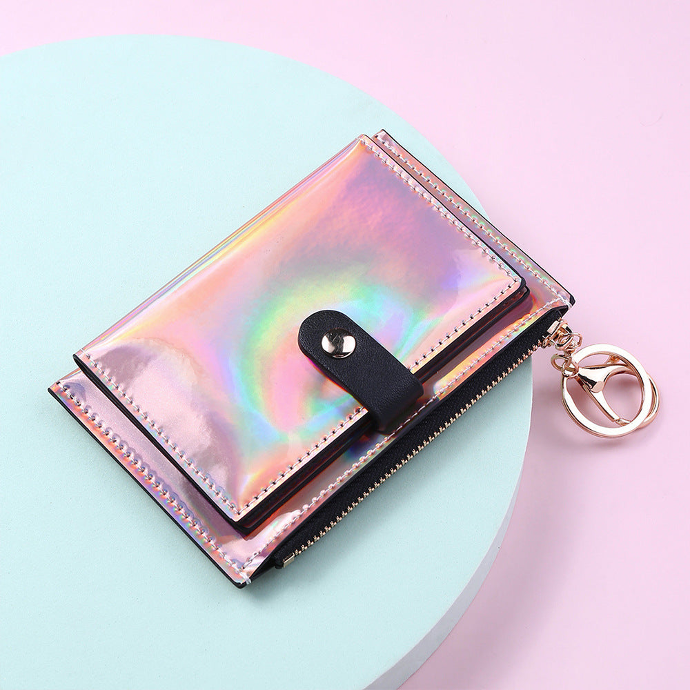 New Laser Shiny Zipper Wallet For Women