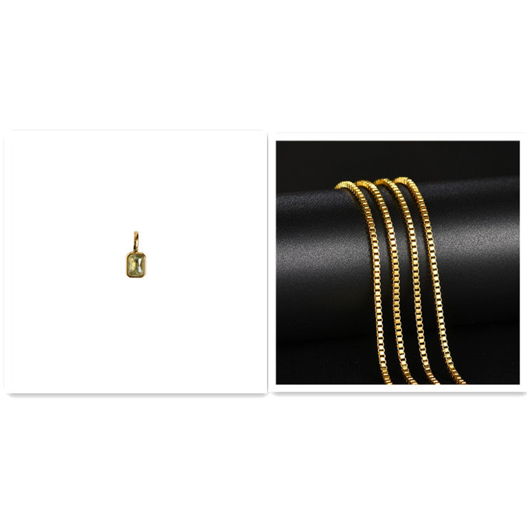 Titanium Steel Color 12 Birthstone Pendant Diy Accessories For Women