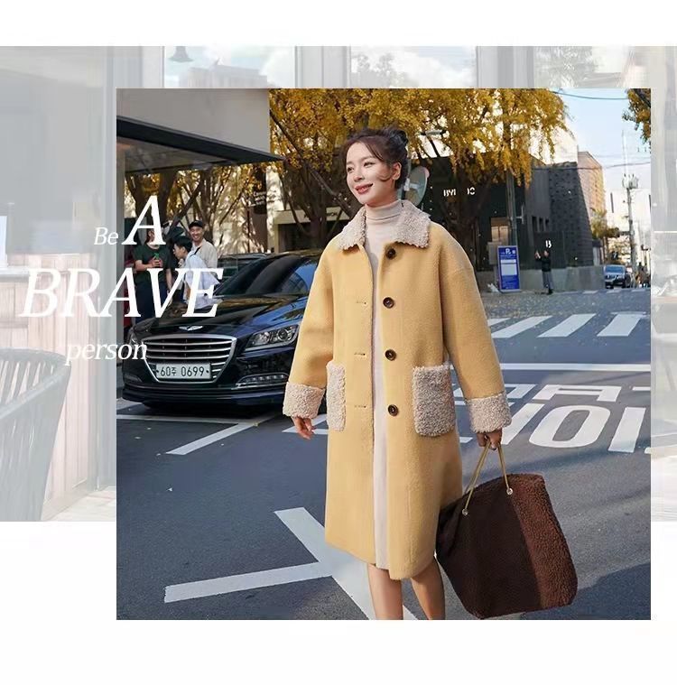 Women's Mid-length Thickened Faux Lamb Plush Coat