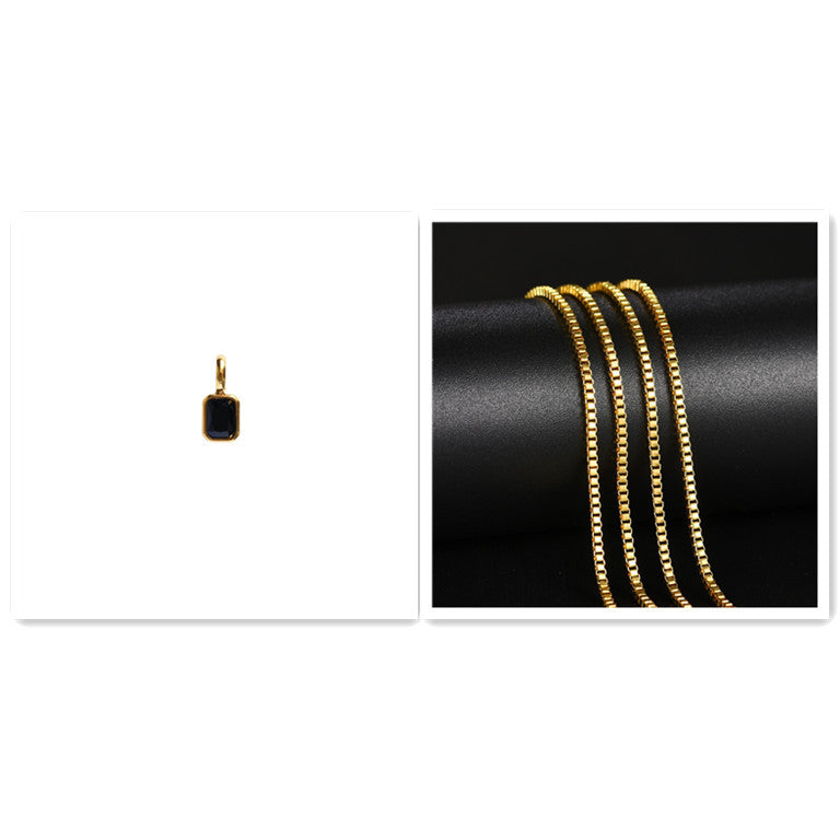 Titanium Steel Color 12 Birthstone Pendant Diy Accessories For Women