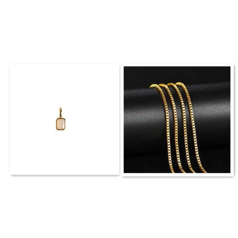 Titanium Steel Color 12 Birthstone Pendant Diy Accessories For Women