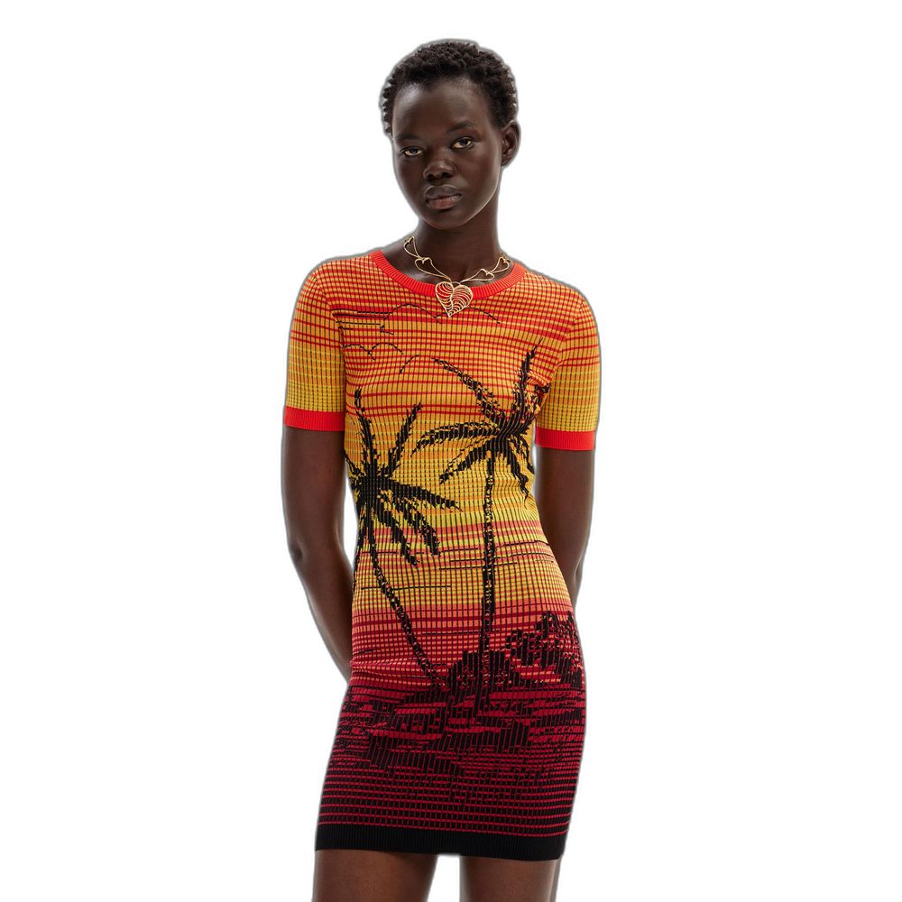 Desigual Red Viscose Midi