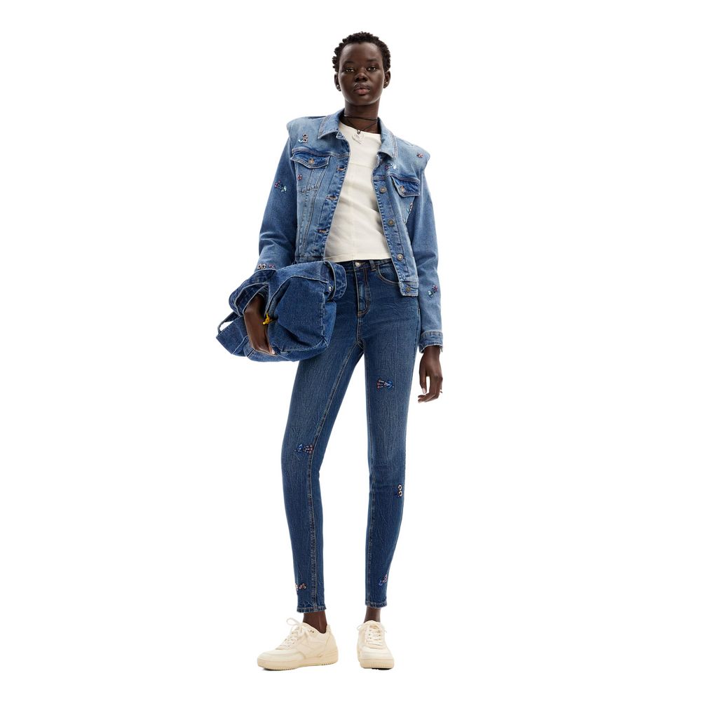 Desigual Blue Cotton Skinny Jean