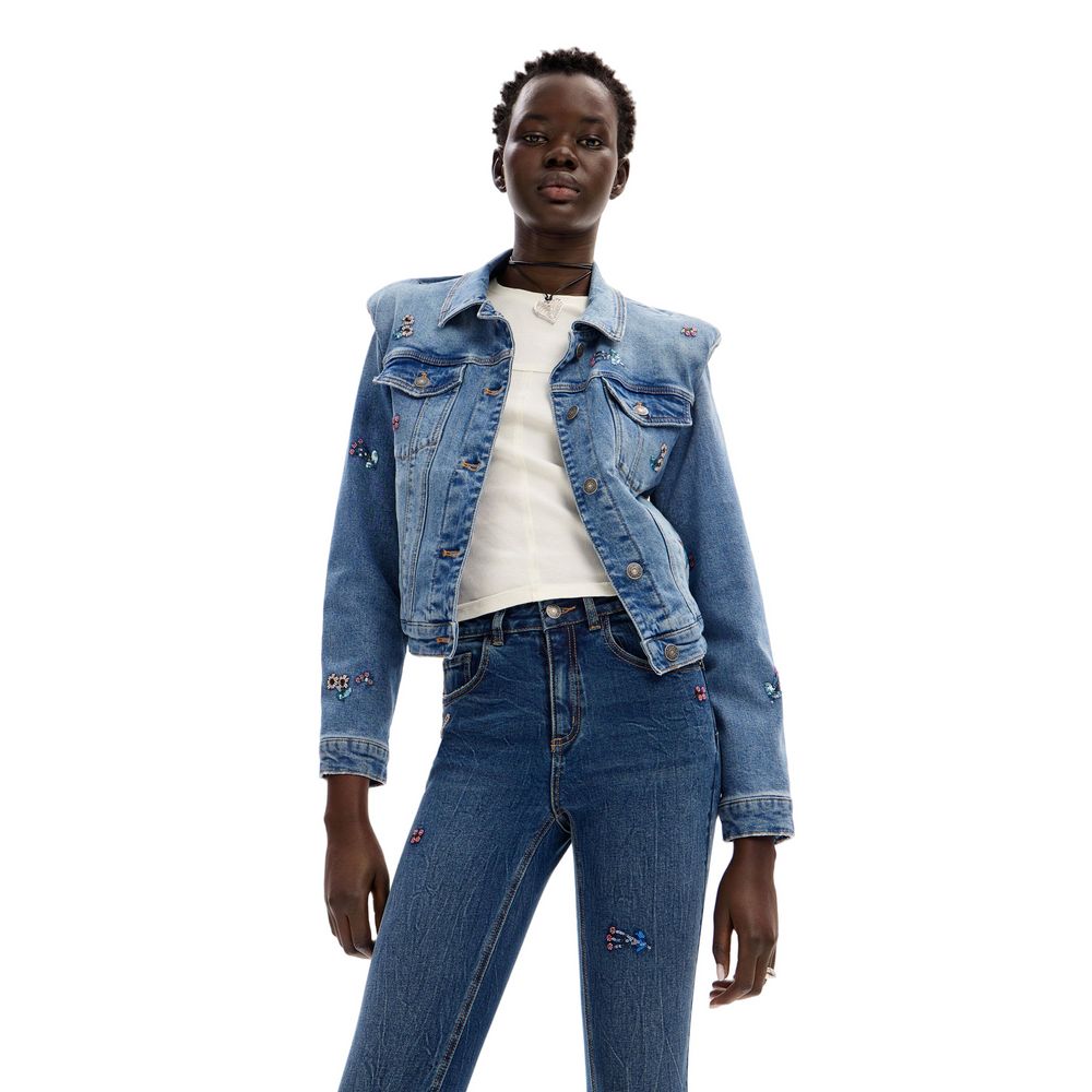 Desigual Blue Cotton Skinny Jean