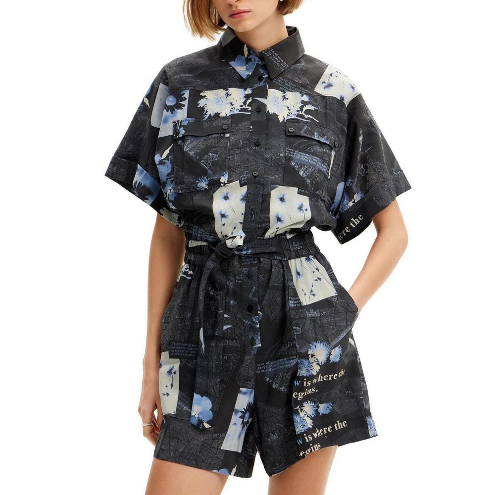 Desigual Blue Viscose Jumpsuit