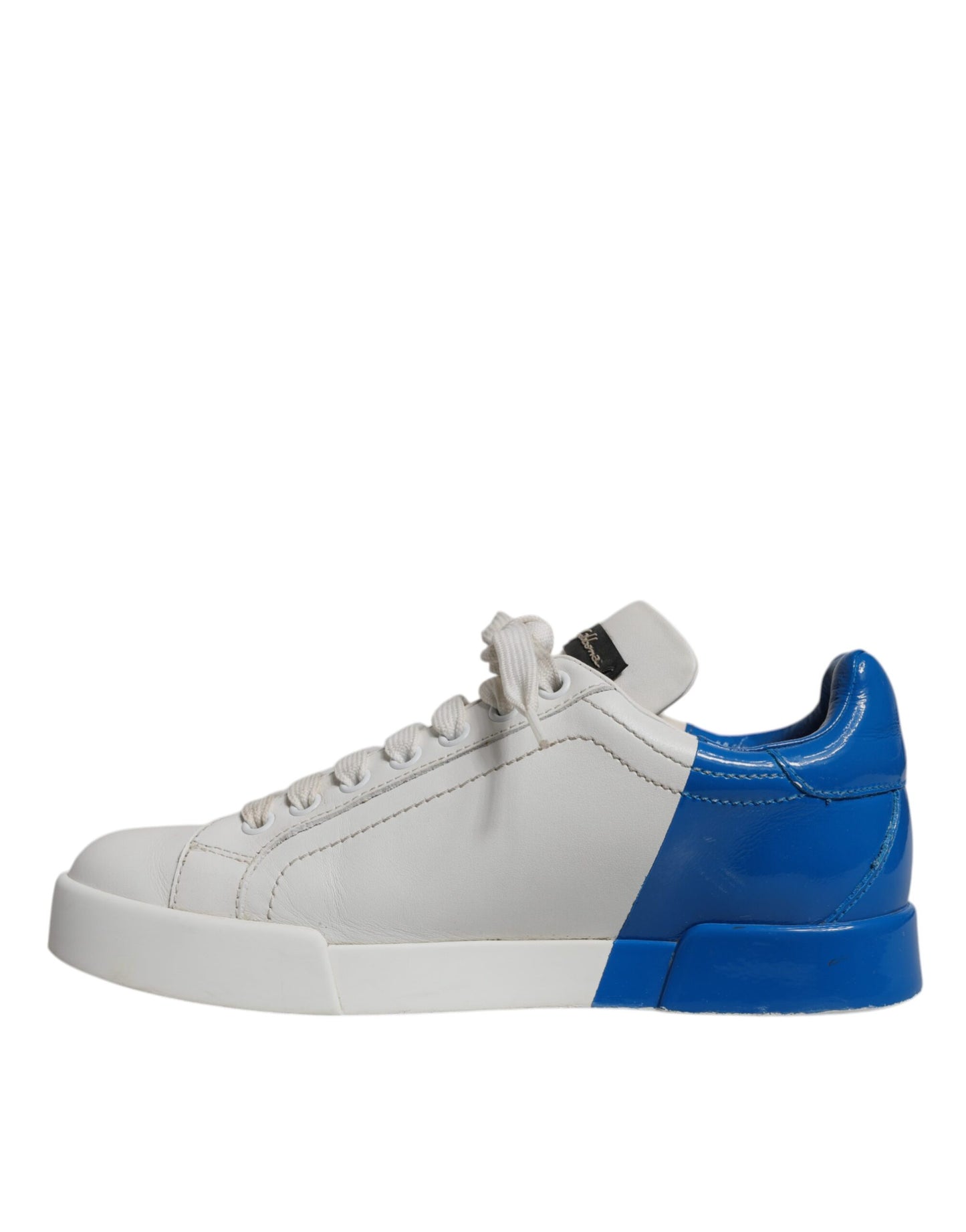 Dolce & Gabbana White Blue Logo Portofino Sneakers Shoes
