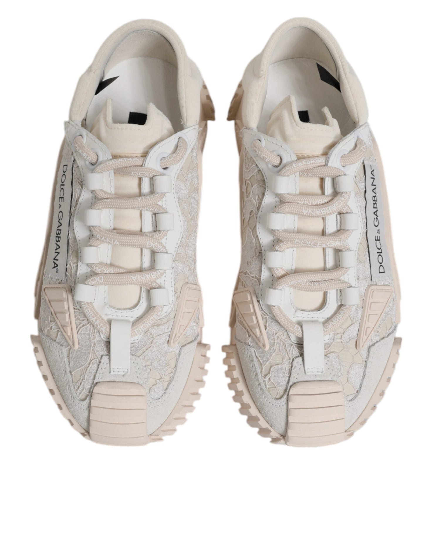 Dolce & Gabbana White Lace NS1 Low Top Sneaker Sports Shoes