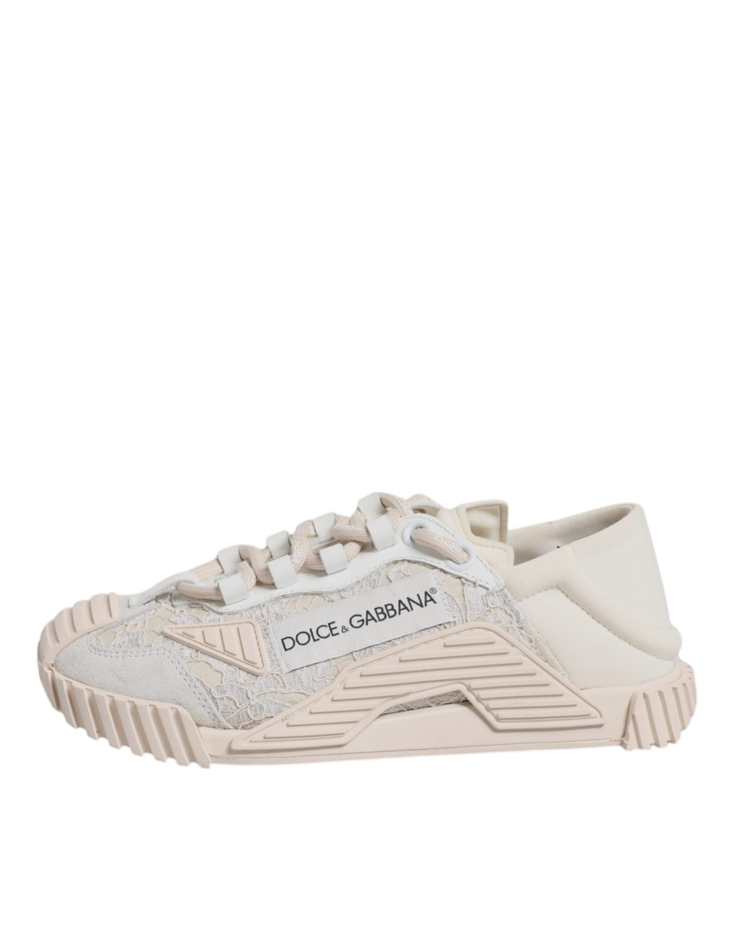 Dolce & Gabbana White Lace NS1 Low Top Sneaker Sports Shoes