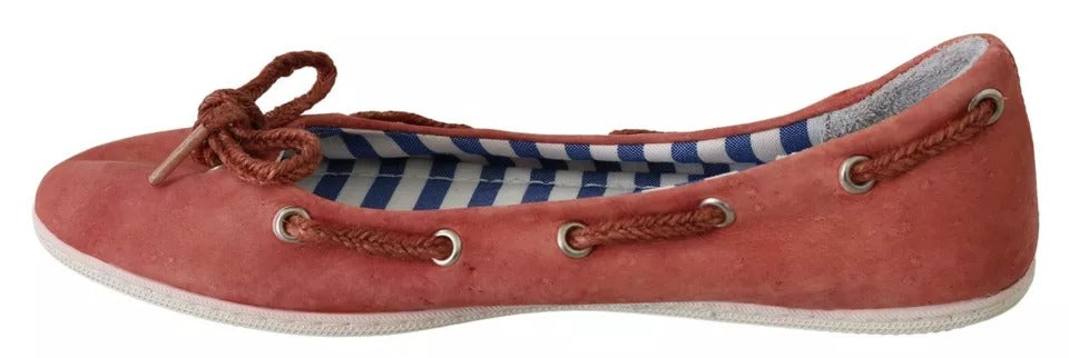 Pantofola D'Oro Scarlet Red Blue Stripe Flat Slip-On Shoes