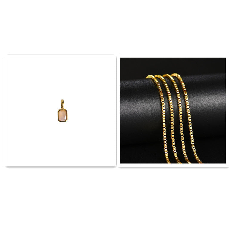 Titanium Steel Color 12 Birthstone Pendant Diy Accessories For Women