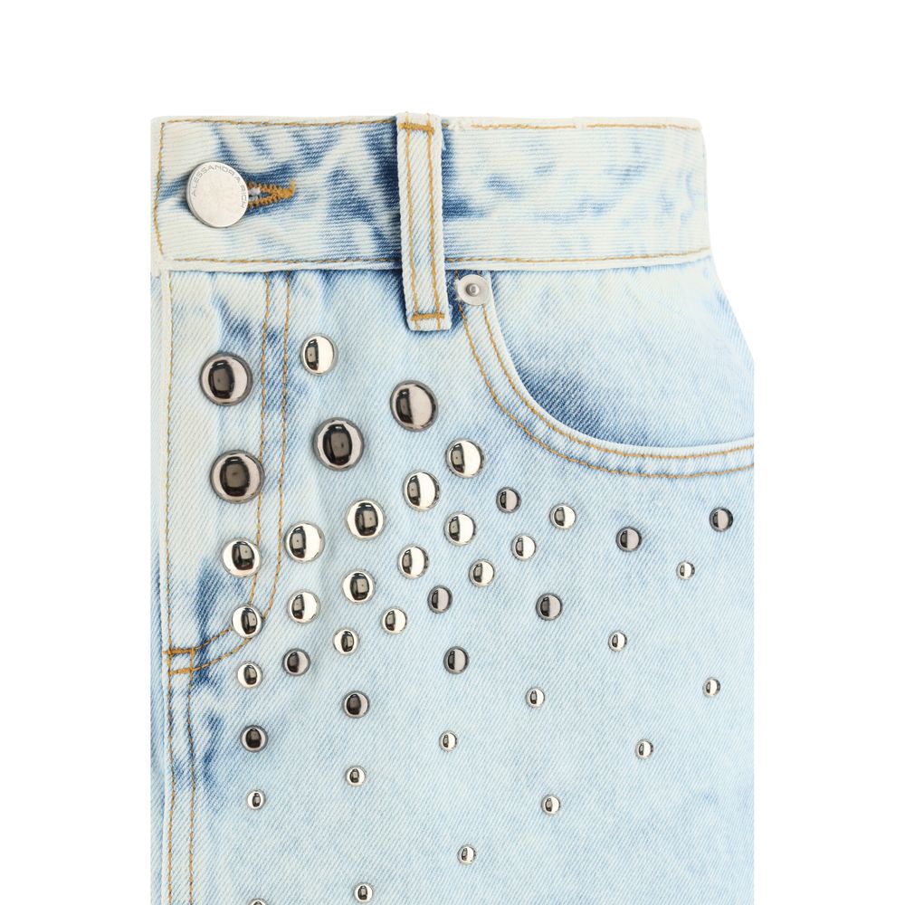 Alessandra Rich Denim Mini Skirt