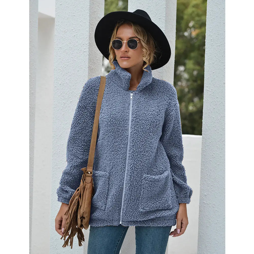 New Autumn And Winter Zipper Warm Sweater Outer Wear Women My Store