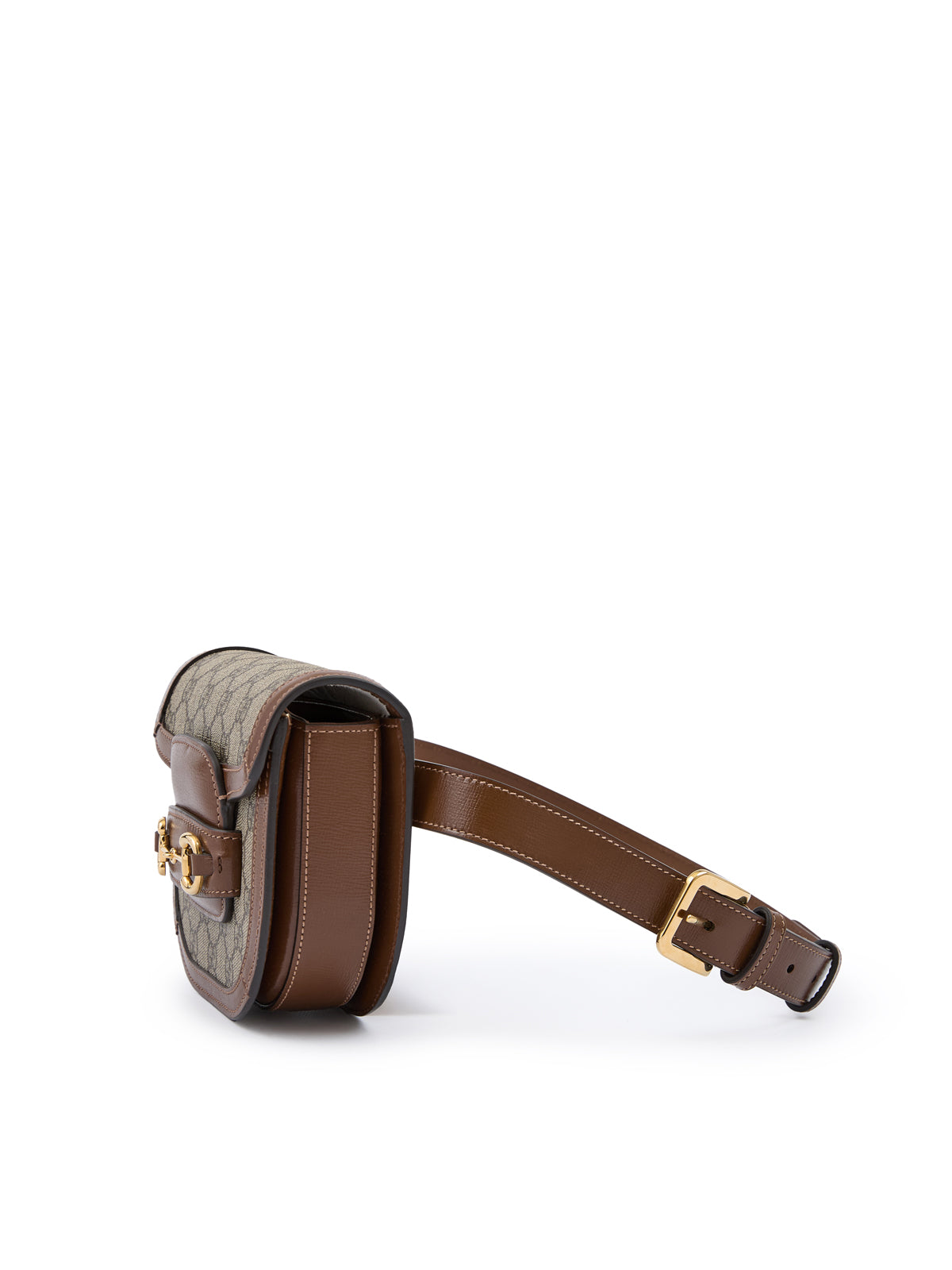 Gucci GG Beige Monogram Horsebit 1955 Belt Bag