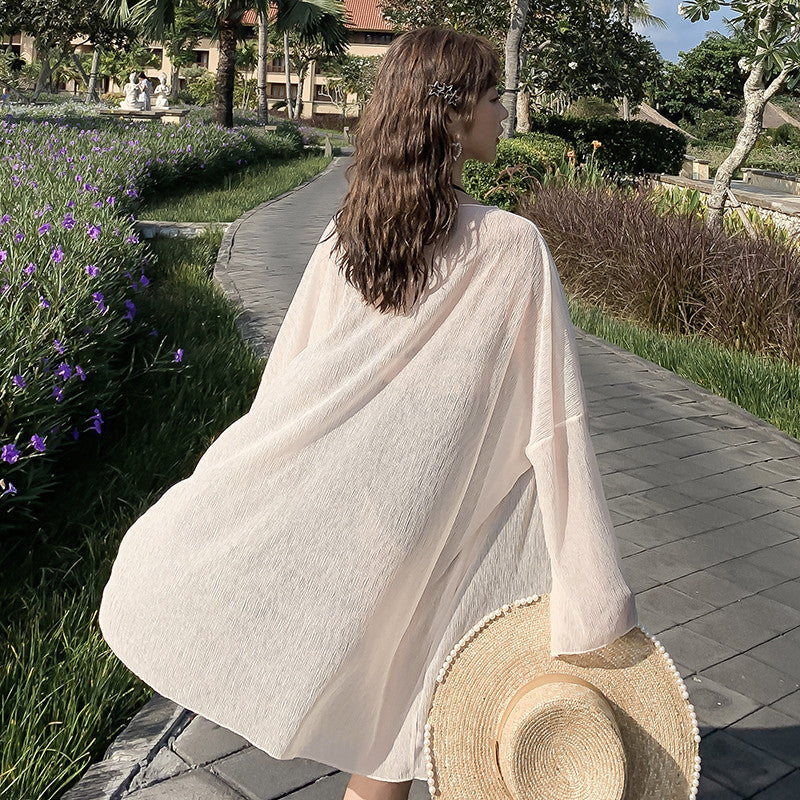 Two-piece Blouse Over Beach Sun Protection Clothing