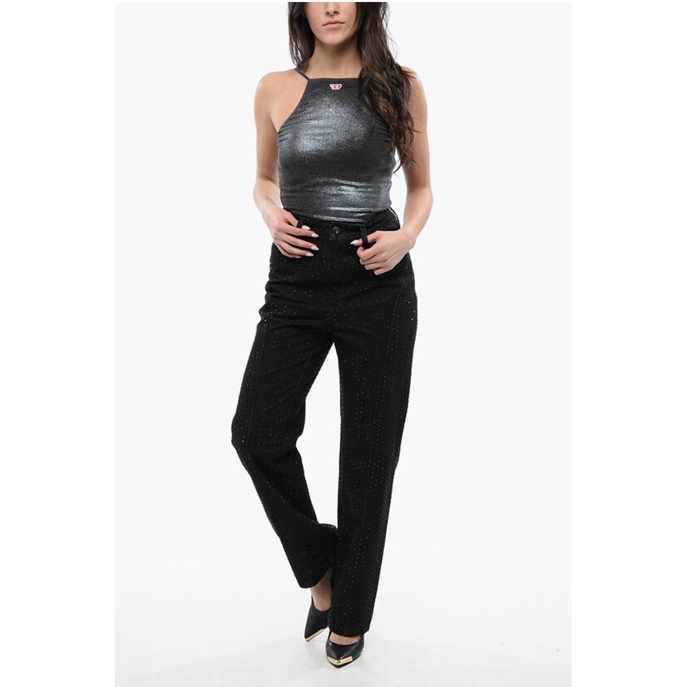Self-Portrait Rhinestone Embellished Dark Washed Jeans 21cm