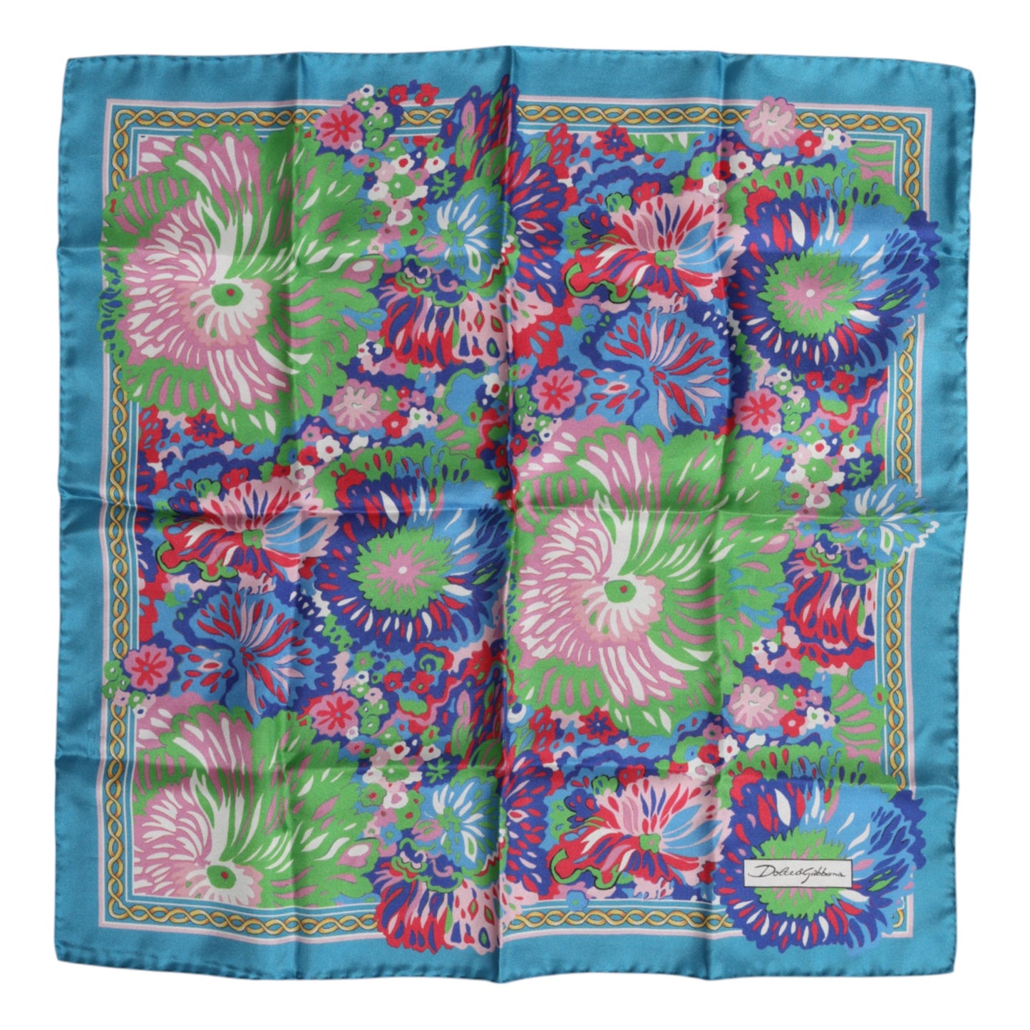 Dolce & Gabbana Multicolor Floral Print Square Foulard Scarf