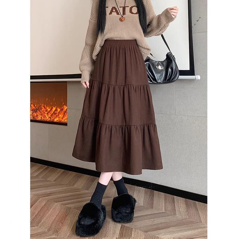 Women's High Waisted Versatile A-line Skirt With Large Hem