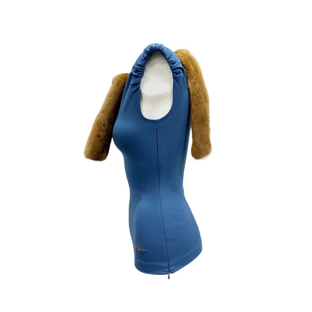 Dsquared² Mink Collar Sleeveless Top