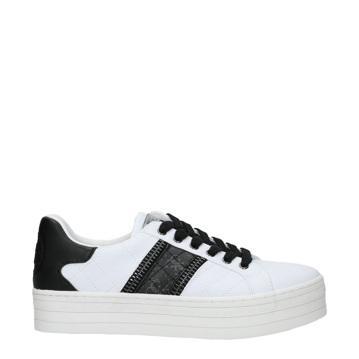 Guess White Polyethylene Platform Sneakers