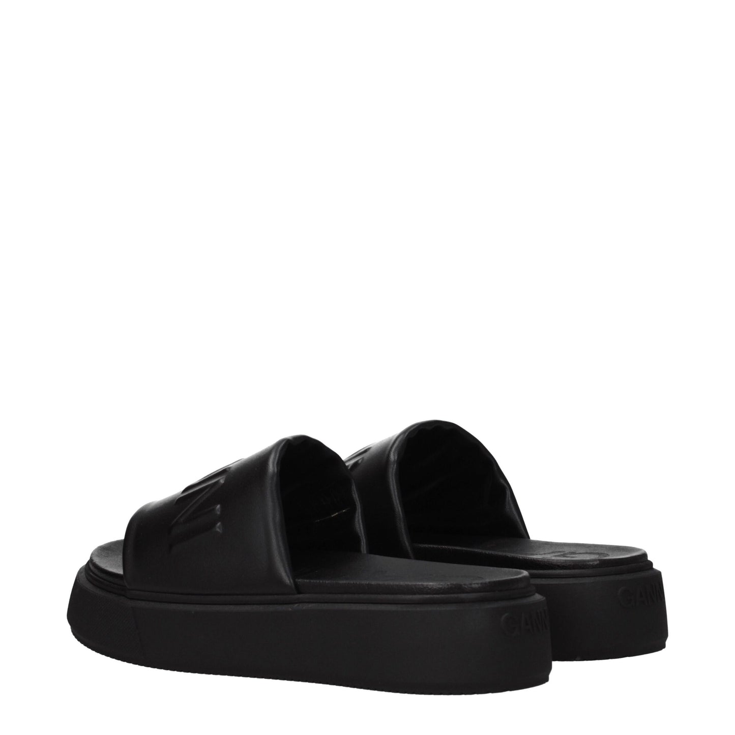 Ganni Black Polyethylene Slippers Sandals
