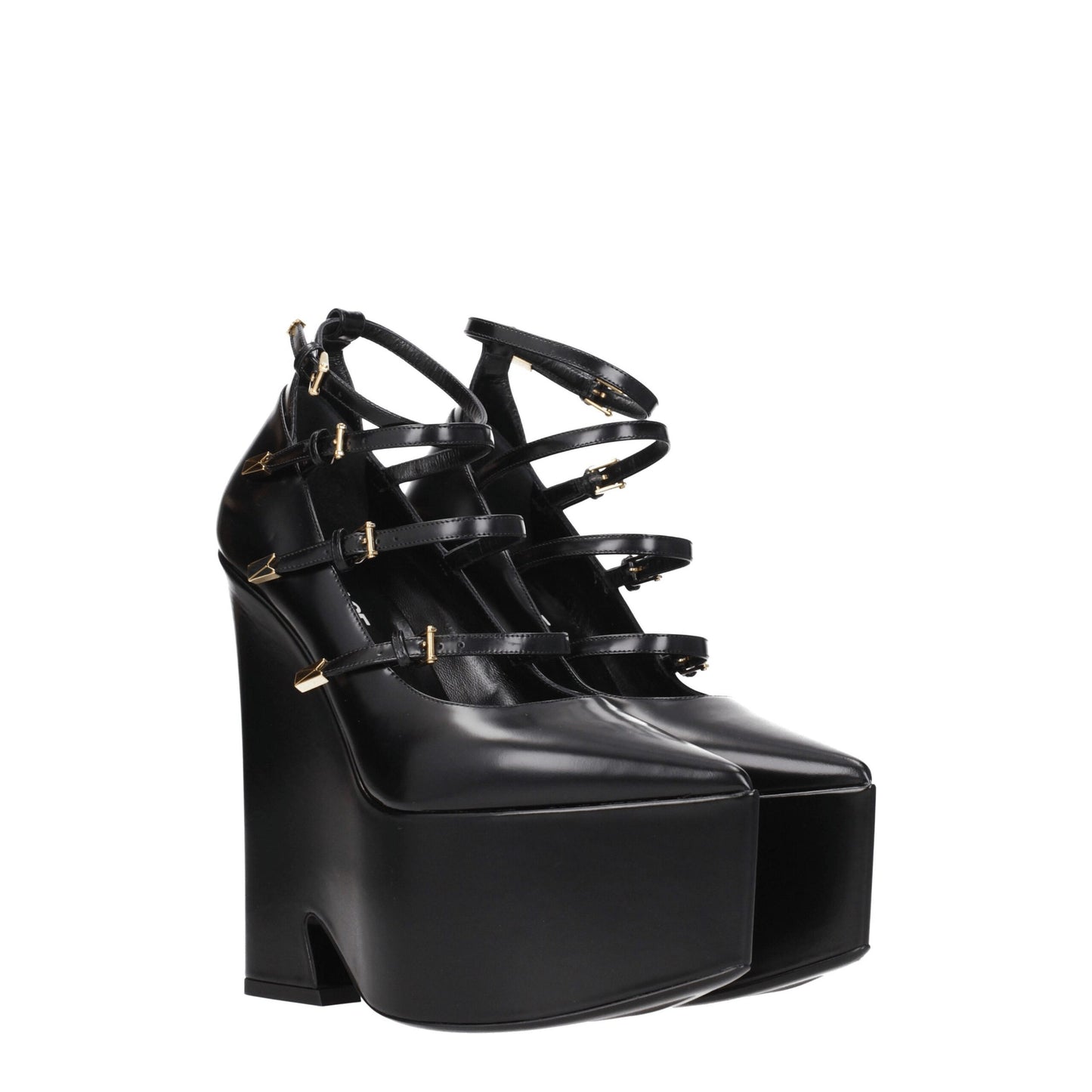 Versace Black Leather Broch